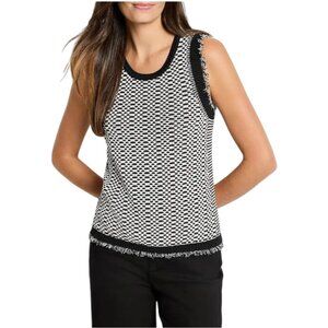 138$ NIC+ZOE Opposites Attrace Sweater Tank Top Sleeveless Size XS Black